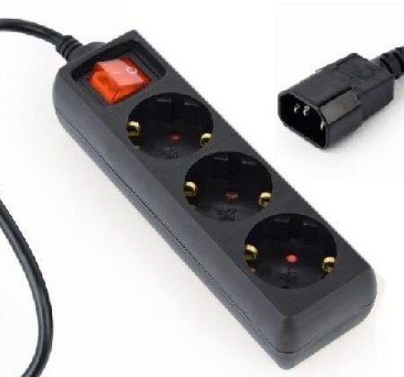Razvodni kabl za UPS Gembird EG-PSU3-01 C14 - 3x šuko 0,6m