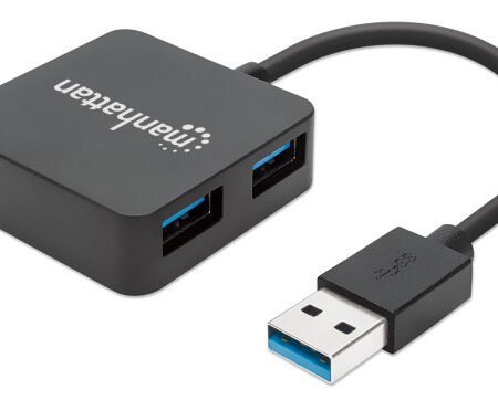 USB HUB 4port Manhattan 162296 3.2 G1/5Gbps/Crni