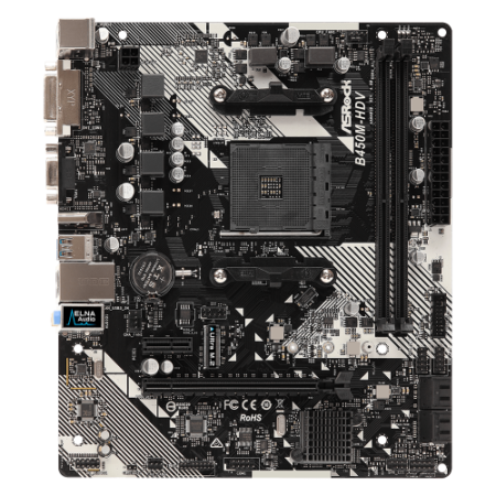 MB AM4 AsRock B450M-HDV R4.0 90-MXB9N0-A0UAYZ Bulk
