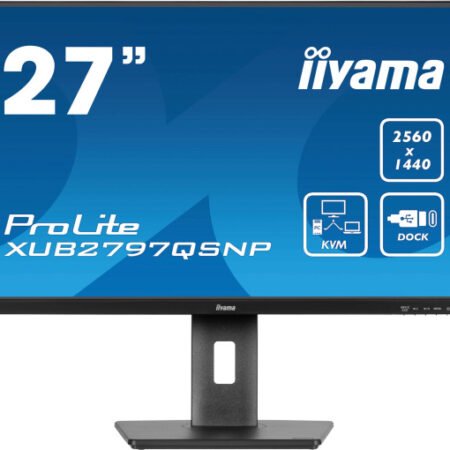 Monitor 27" Iiyama XUB2797QSNP-B1 IPS 2560x1440/100Hz/1ms/HDMI/DP/USB/RJ45/zvučn