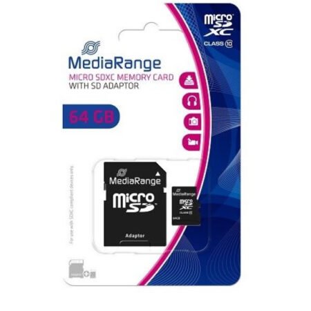 Micro SD Mediarange Germany  64GB SDXC C10 MR955 + adapter