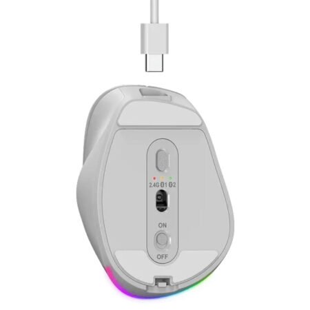 Ergo 9000S Pro Pearl White USB Bežični Pine Wood miš