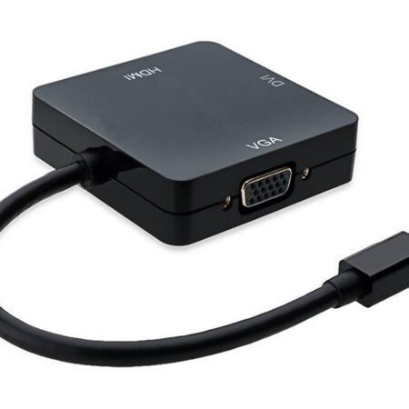 Mini DisplayPort - HDMI + DVI-I Dual Link + VGA D-Sub crni