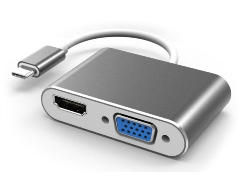 Adapter-konvertor TIP C na HDMI+VGA