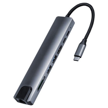 Adapter-konvertor TIP C na HDMI+2xUSB 3.0+TF/SD+2xTIP C+RJ45