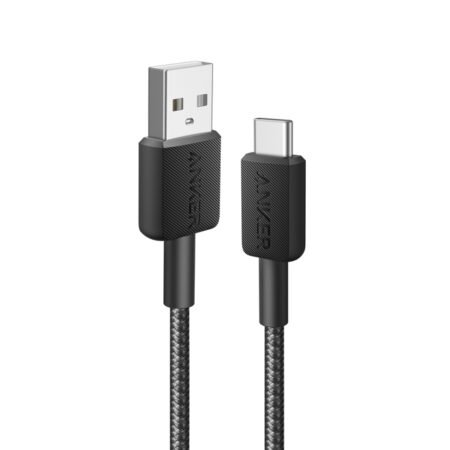 322 USB tip-A na USB tip-C kabl M/M 1.8m, 18W, pleteni, crni