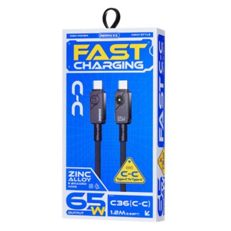 Kabl Swift Fast charging braided data cable 1.2M C36 65W(C-C) crni