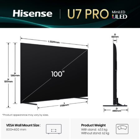 100 inča 100U7Q PRO Mini-LED 4K UHD Smart TV