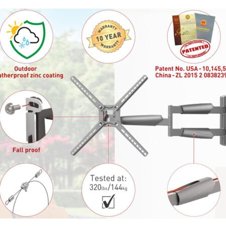 BM343XLOD LCD TV zglobni zidni nosač do 65 inča sivi