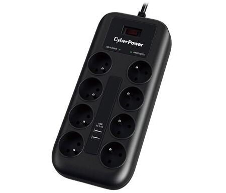 CyberPower produžni kabl prenapon.zaštita P0820SUF0 8xšuko/2xUSBc/1,8m