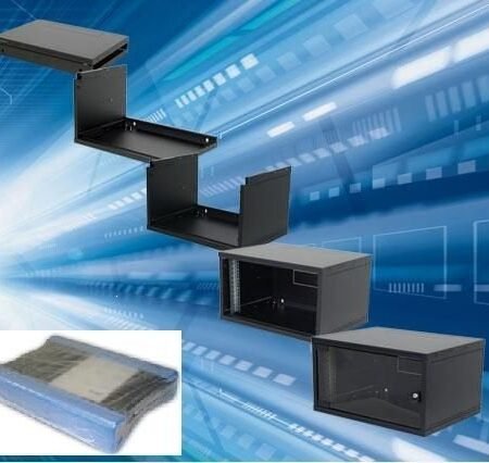 Triton ormar zidni 6U/400mm, Flatpack, Crni, RXA-06-AS4-BAX-A1