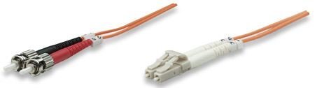 Intellinet optički kabal, Duplex, MM, LC/ST, 50/125, OM2, 2m, Oranž