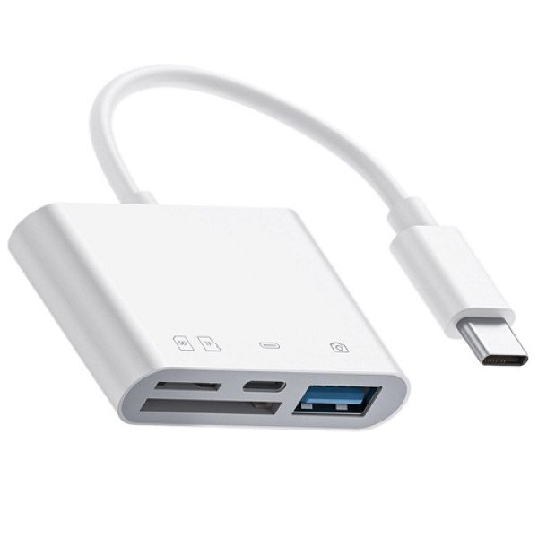 ÄŚitač kartica Kettz 4u1 USB Type C beli