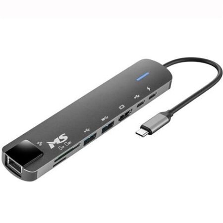 USB HUB C300, HDMI+USB3.0+USB2.0+PD+TYPE C+SD+RJ45 100 M, MS