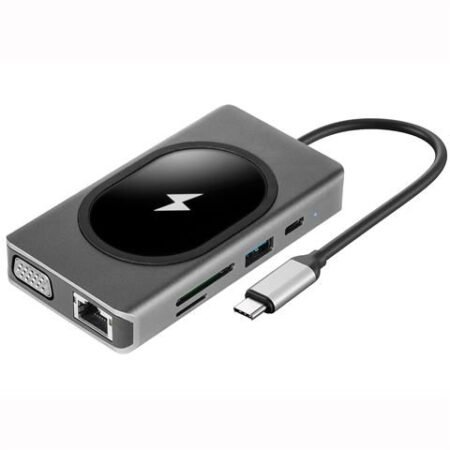 USB HUB C700, HDMI+VGA+USB+PD+RJ45 100 M+SD+Audio+15W, MS