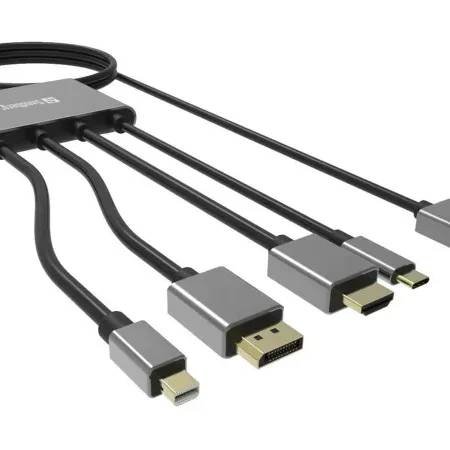Kabl-display HUB Sandberg All-In-One USB C/DP/m DP/HDMI - HDMI 2m 509-21