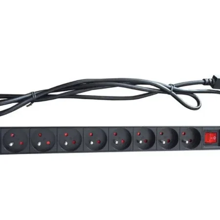 Kabl 230V razvodni PDU panel 19"/1U sa 8 utičnih mesta,1.8m C14 (PDU-8SP-1U-C14)