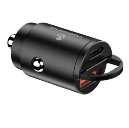 USB auto punjač Volkano Obscurix Series VK-8007-BK 30W USB-A + USB-C
