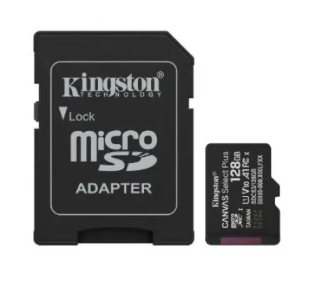 Micro SD Kingston 128GB Canvas Select Plus SDCS3/128GB + adapter