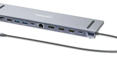 Docking station Manhattan 12in1 USB-C 100W-2xHDMI/DP/GLAN/3xUSB/USB-C 190305