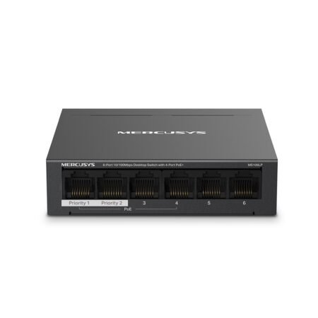 MS106LP(UN) 6-Port 10/100Mbps Desktop Switch with 4-Port PoE+