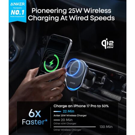 Prime 25W MagGo bežični + auto punjač sa USB-C M/M kablom, crni