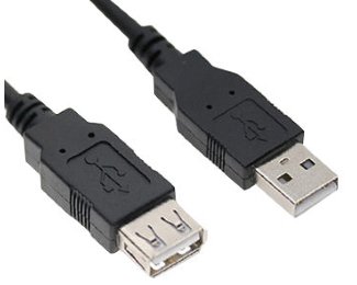 Kabl USB A - USB A M/F (produžni) 3m crni