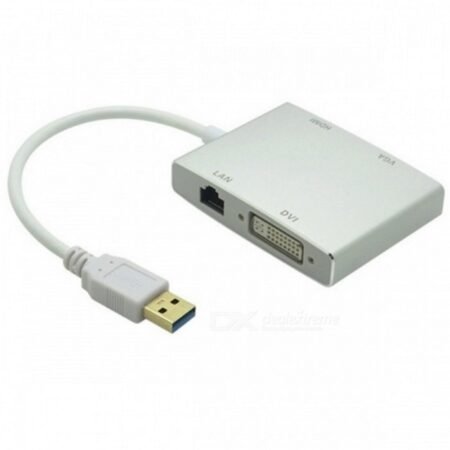 Adapter-konvertor USB 3.0 na HDMI + VGA+DVI + RJ45