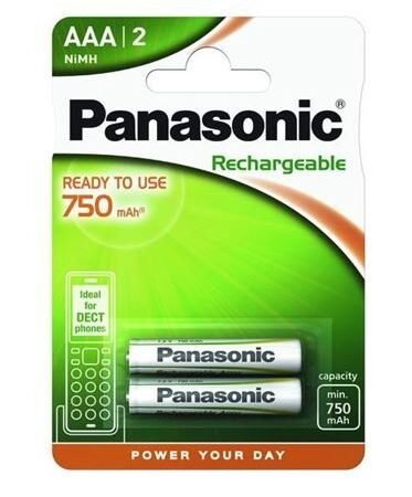 PANASONIC baterije HHR-4MVE/2BD - 2×AAA punjive 750mAh