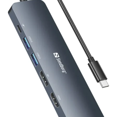 Docking station Sandberg USB-C - HDMI/DP/LAN/2xUSB 3.0/USB C PD 100W 136-43