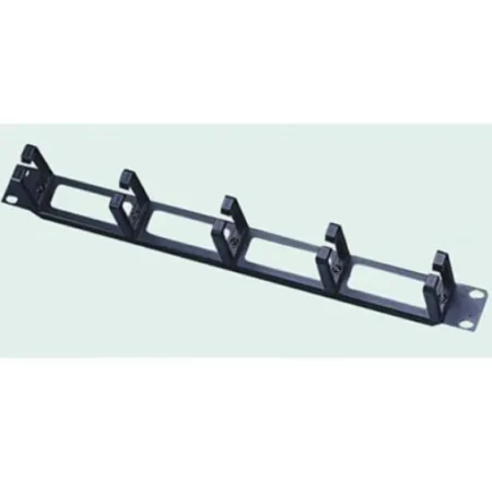 Nosač kabla sa obujmicama 1U / 19" - sa 5 prstenova P-016D-1U-BK