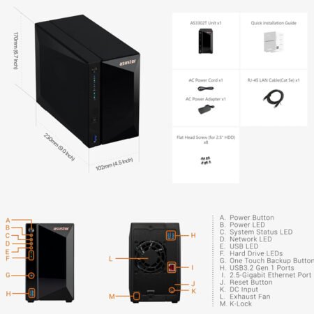 NAS Storage Server DRIVESTOR 2 Pro AS3302T v2