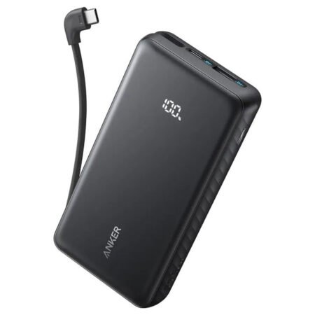 Zolo 20000mAh, 22.5W, sa ugrađenim USB-C kablom, Power Bank crni