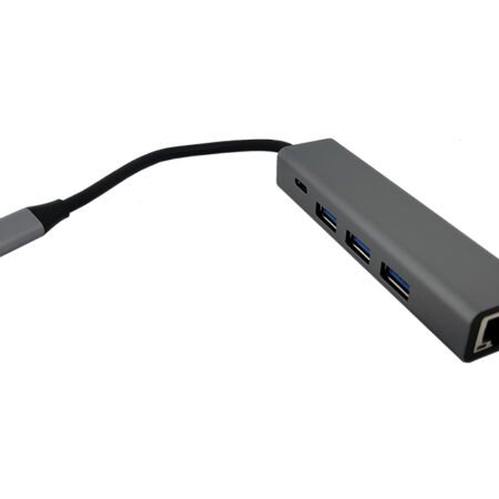 Adapter-konvertor TIP C na 3xUSB 3.0+TIP C+RJ45