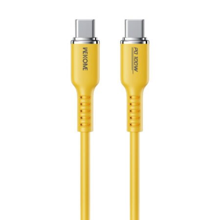 WDC-11 Kabl 3.1 USB tip C M/M 1.2m, za Super brzo punjenje 100W/480Mbps, Silicon Soft, žuti