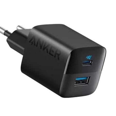 323 33W USB-C zidni punjač 2-porta (USB-A i USB-C), crni