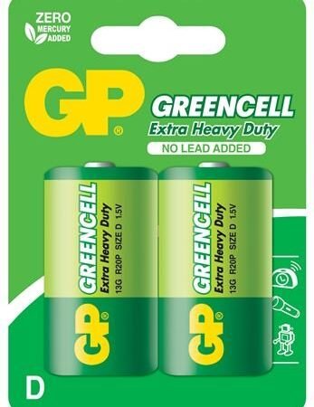 GP baterije R20-U2 D Zinc Carbon