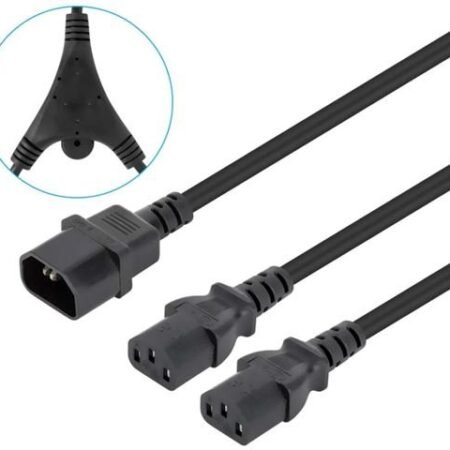 Manhattan Power Cable Y-Splitter 2 x C13 to C14, 1.8 m