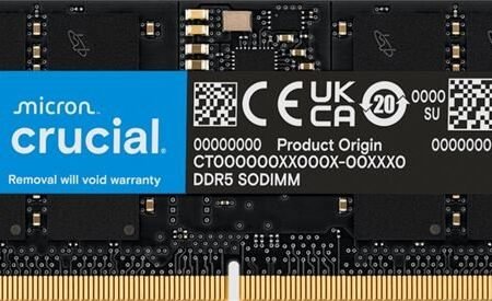 Crucial 8GB DDR5-5600 SODIMM CL46 (16Gbit)