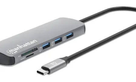 Docking station Manhattan 190459 9in1 USB-C - 1xHDMI/5xUSB/LAN/CR/PD 100W
