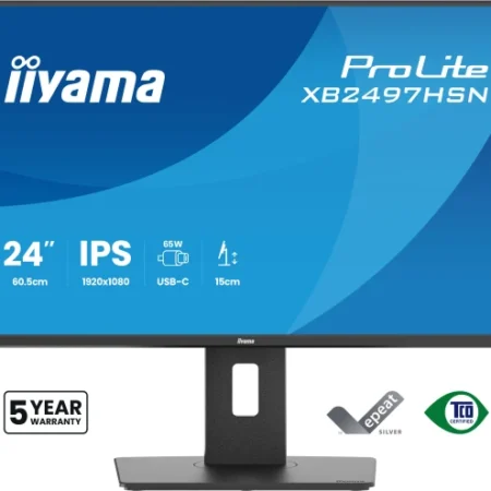 Monitor 23.8" Iiyama XB2497HSN-B1 IPS 1920x1080/144Hz/1ms/HDMI/DP/USB-C