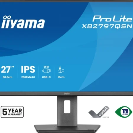 Monitor 27" Iiyama XB2797QSN-B1 IPS 2560x1440/75Hz/1ms/HDMI/DP/USB-C/pivot