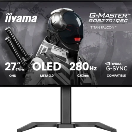 Monitor 27" Iiyama GOB2701QSC-B1 IPS OLED 2560x1440/280Hz/0.03ms/HDMI/DP/pivot