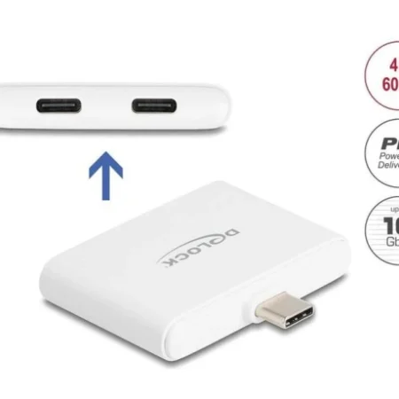 Delock USB Type-C to USB-C adapter, data 10 Gbps and video 4K 60 Hz + USB Type