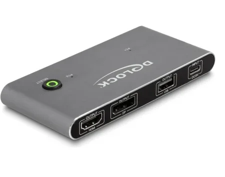 DELOCK USB-C KVM Switch to HDMI and DisplayPort 8K MST with USB 2.0