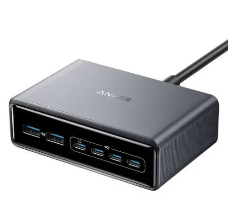 Anker Prime Charger 200W Desktop GaN, 4XUSB-C, 2XUSB-A, Black