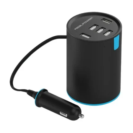 RealPower Car Charger Tube 2400mA 5x USB
