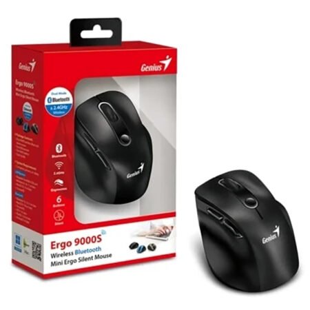 Ergo 9000S Black USB Bežični crni miš