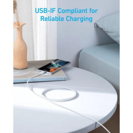 322 USB tip-C na USB tip-C kabl M/M 0.9m, 60W, pleteni, beli